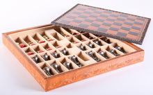 Load image into Gallery viewer, 11" Florentine Chess Set on Leatherette Cabinet Board