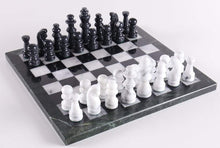 Load image into Gallery viewer, 14" Black and White Marble Chess Set