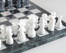 Load image into Gallery viewer, 16" Black and White Marble Chess Set