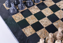Load image into Gallery viewer, 16" Coral and Black Marble Chess Set