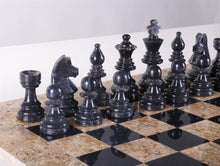 Load image into Gallery viewer, 16" Marble Chess Set American Design in Coral & Black