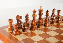 Load image into Gallery viewer, 12&quot; Magnetic Folding Chess Set in Golden Rosewood / Maple with Leatherette Case
