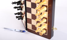 Load image into Gallery viewer, 12&quot; Magnetic Folding Chess Set in Rosewood Boxwood
