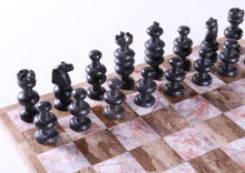 Load image into Gallery viewer, 13&quot; Brown and Black Onyx Chess Set
