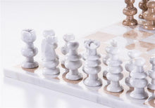 Load image into Gallery viewer, 13&quot; Onyx Chess Set - Brown and Marble White
