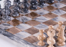 Load image into Gallery viewer, 13&quot; Onyx Chess Set - Grey and Brown
