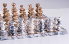Load image into Gallery viewer, 13&quot; Onyx Chess Set - Grey and Swirled

