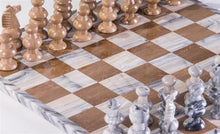 Load image into Gallery viewer, 13&quot; Onyx Chess Set - Grey and Swirled

