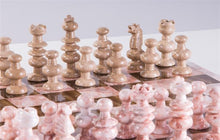 Load image into Gallery viewer, 14&quot; Onyx Chess Set - Pink and Brown
