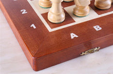 Load image into Gallery viewer, 16" Folding Tournament Chess Set - German Design in Shishamwood
