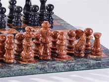 Load image into Gallery viewer, 16" Marble Black and Brown Chess Set
