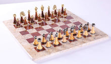 Load image into Gallery viewer, 16" Marble Chess Set with Florentine Pieces
