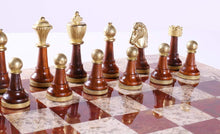 Load image into Gallery viewer, 16" Marble Chess Set with Florentine Pieces
