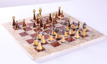 Load image into Gallery viewer, 16" Marble Chess Set with Florentine Pieces

