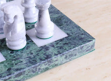 Load image into Gallery viewer, 16" Marble Green and White Chess Set
