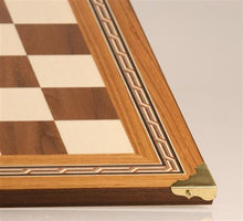 Load image into Gallery viewer, 17.5" Mosaic Chessboard with Brass corners
