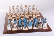 Load image into Gallery viewer, 1863 Battle of Gettysburg Civil War Chess Set with Matching Board and Wood Storage Boxes
