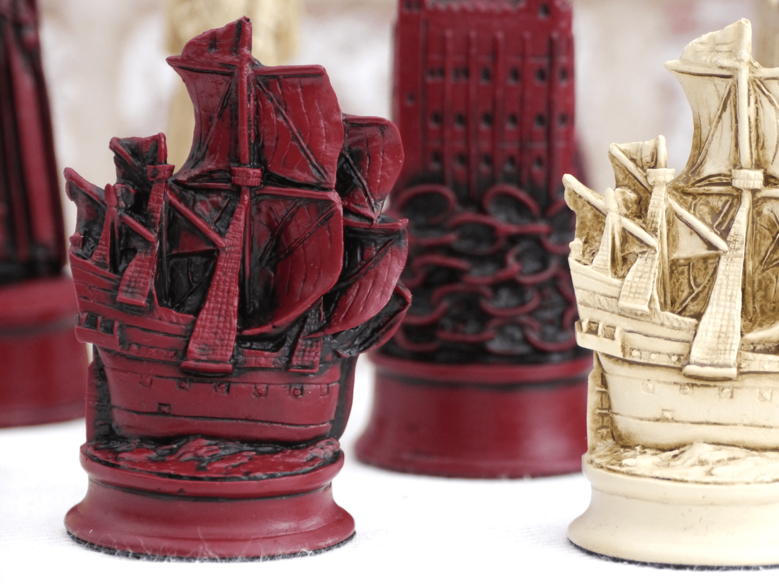 English Chess Pieces by Berkeley - Cardinal Red – Chess House