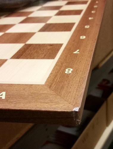 chess board mahogany with coordinates